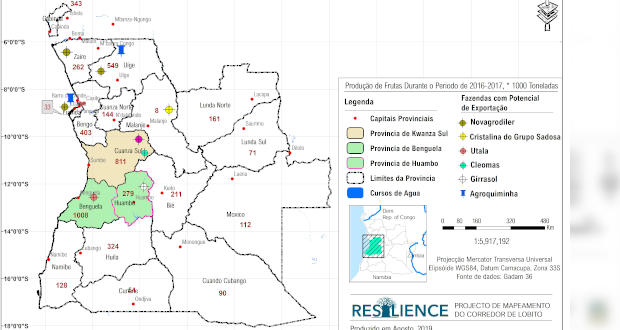 Mapa de localiza&ccedil;&atilde;o de produtores frutas nacional